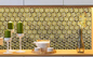 六角形の金の金属のモザイク煉瓦家の浴室の壁のステッカーの背景の壁